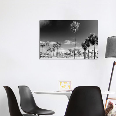 Black California Series - Venice City Beach - Wrapped Canvas Print
