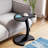 InterGo Modern C-Shaped Side Table for Living Room, Wheeled C Coffee Table, Sofa Table, Wooden End Table, Loiacano Nesting Table, Serving Table (Gray)