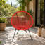 Ensemble de 2 chaises de bistro Anson, chaises d'extérieur en faux rotin avec structure en acier, chaises rondes modernes pour patio, jardin et piscine (orange)-1942878277