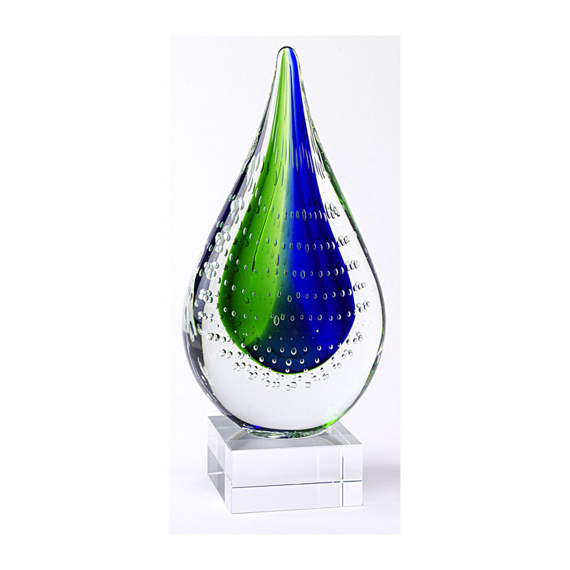 Teardrop on Base Centerpiece Sculpture, 12" H x 4" W x 2" D