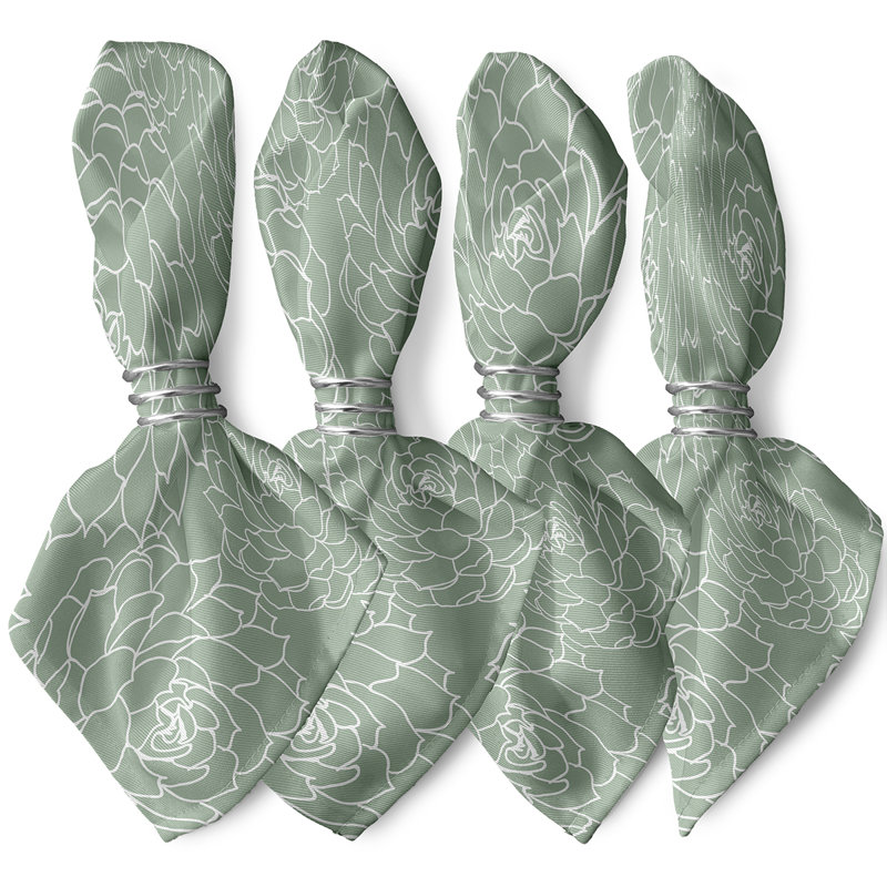 Ensemble de 4 serviettes de table 22 po Gorrell, Vert