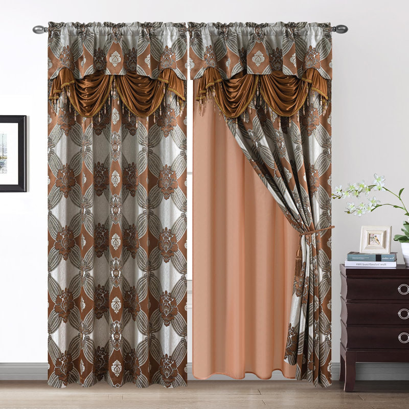 Ensemble de rideaux 2 fils Petrichor Elegance, Brun, 95"L x 54"W