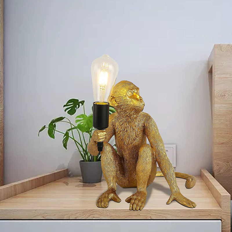 Lampe de table singe 12,6 po en résine E26 Base (non incluse)