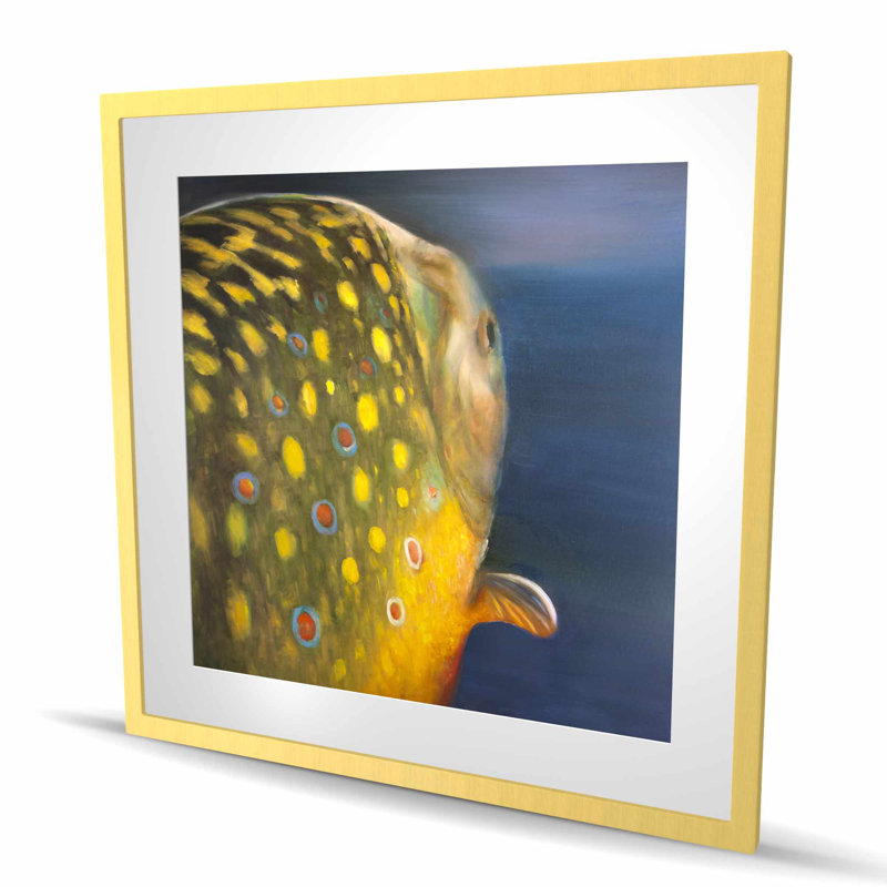 Golden Trout Fish Print - Framed Matted Home Decor Art, 36" H x 36" W