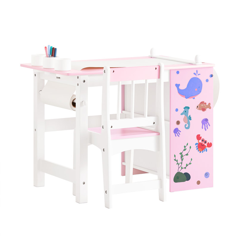 Kids 2 Piece Rectangular Play Or Activity Table and Chair Set