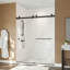 55-59 "x 72", porte de douche coulissante double sans cadre - verre trempé avec revêtement facile à nettoyer, installation réversible, rail en acier inoxydable silencieux-113284248