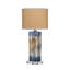 Abstract Ceramic Table Lamp with Raffia Shade