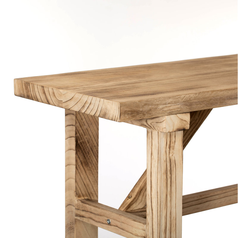 Wooden Bench Farmhouse Entryway Organizer Retro Rustic Accent Seat Natural Wood Armless Design For Living Room Hallway Kitchen Dining Room Stylish & Practical Décor For Indoor Space