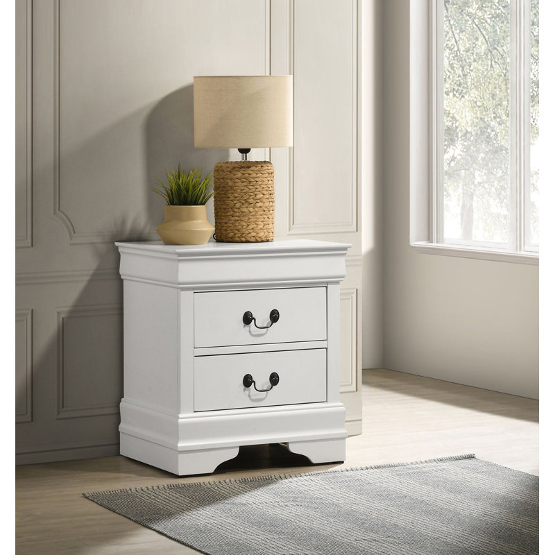Table de chevet 2 tiroirs avec pieds