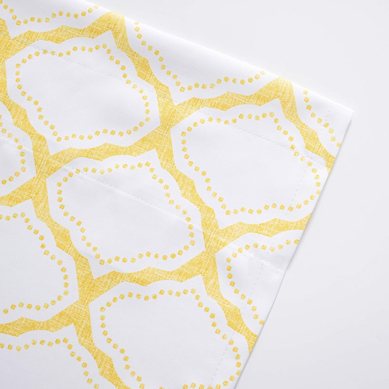 Zack Geometric Kitchen Valance Tailored 52 Window Valance, Yellow, 52" W x 18" L