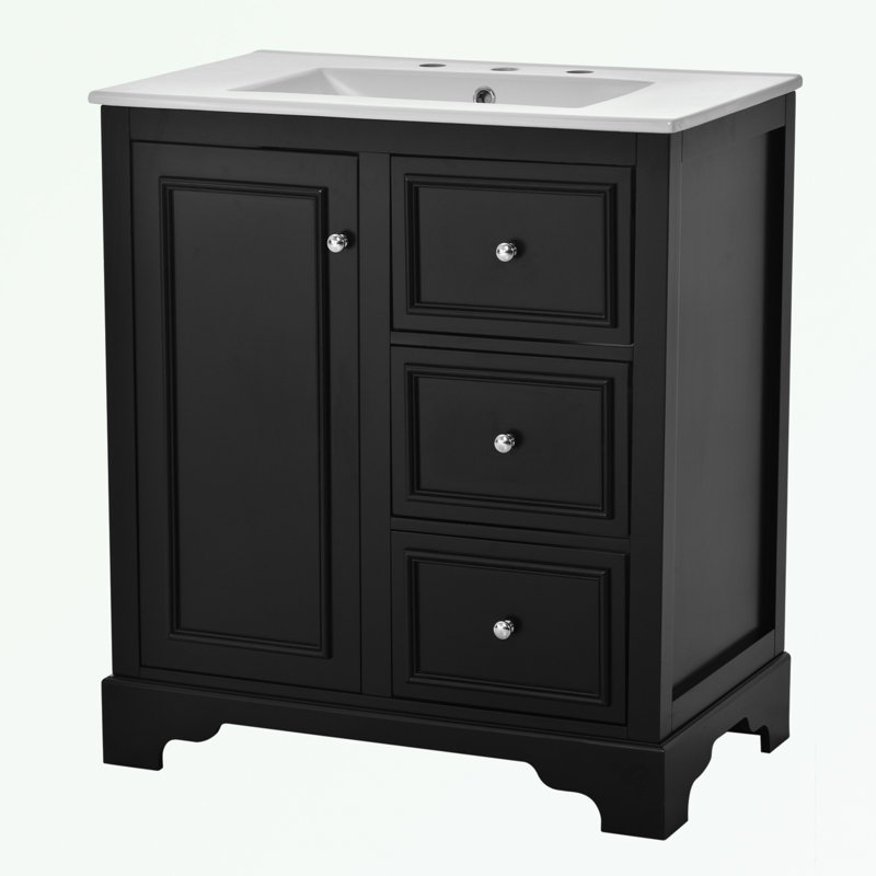 Rangement pour salle de bain Zytaevius, Noir