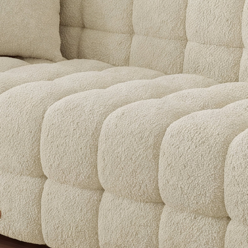 Ensemble de salon moderne 2 pièces avec capitonnage à bulles, Beige