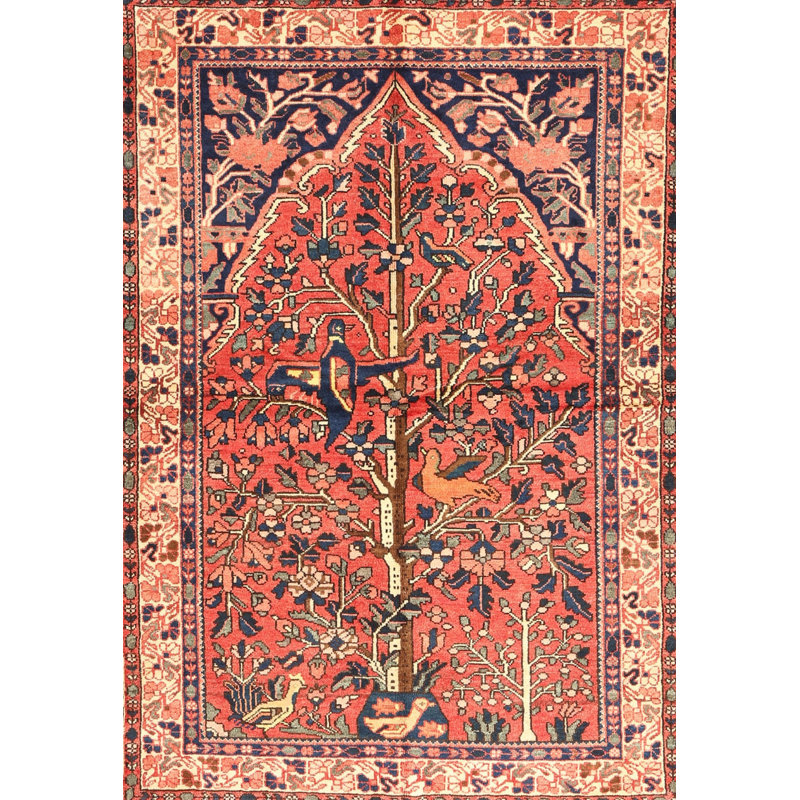 Tapis en laine orange / gris, Rectangle 8 pi x 12 pi