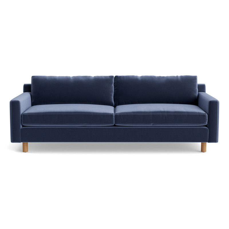 Hunter No Welt 100 Sofa, Performance Velvet - Indigo, Natural