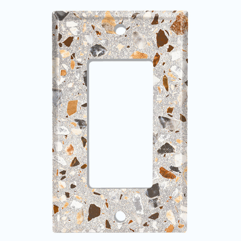 Rustic Stone Rock Design Pattern Image 1 - Gang Toggle Light Switch Standard Wall Plate