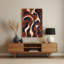 Art mural abstrait en métal brun figuratif 97-982095205