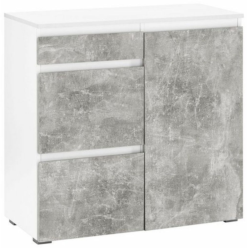 Laurinda 81cm W 3 - Drawer Chest of Drawers, White/Grey