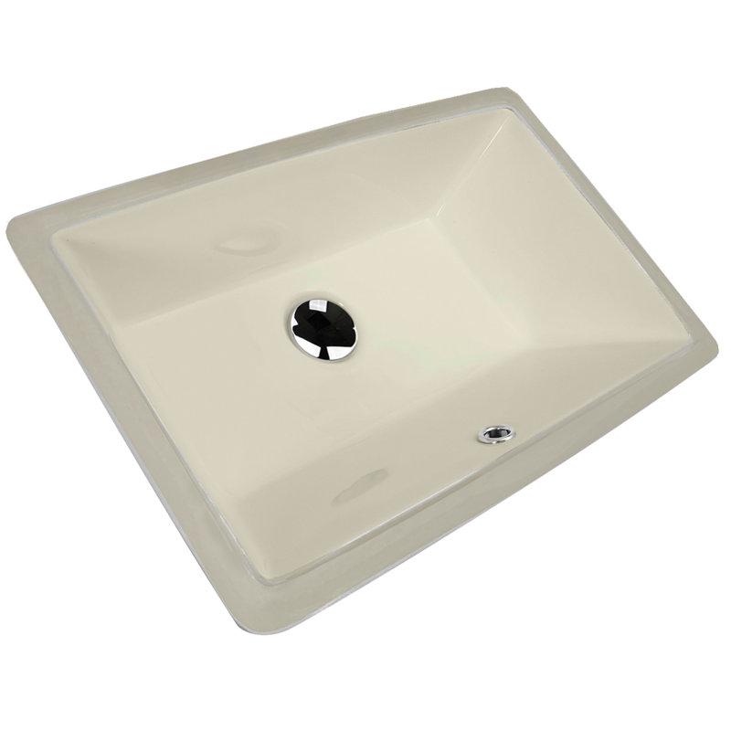 Nantucket Sinks Great Point 13.75'' Vitreous China Rectangular Bathroom Sink with Overflow, Bisque