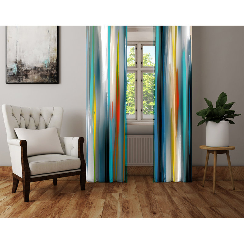 Beunca Semi Sheer Curtain Pair, 56" W x 78" L
