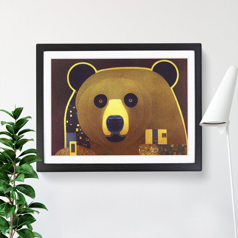 An Astonishing Bear Abstract - Framed Print, Black, 25cm H x 34cm W x 2cm D