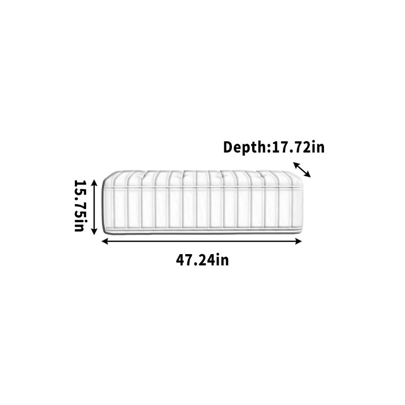 Banc simple, aire de repos, canapé, magasin de vêtements, Cloakro, H 15,75 po x l 47,24 po x P 17,72 po