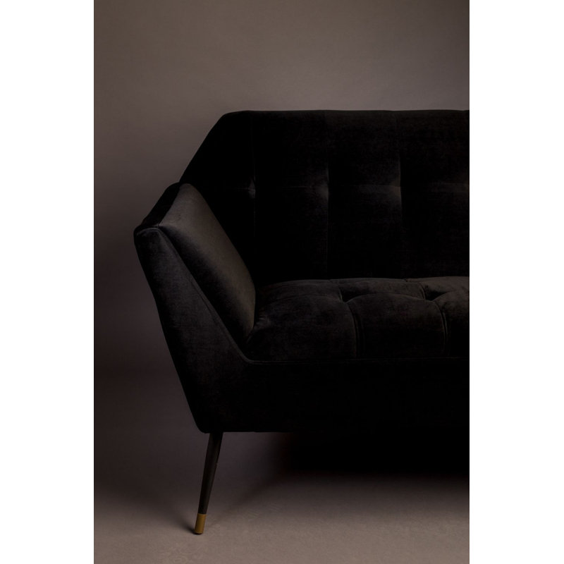 Kate Velvet Sofa, Black