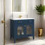 Meuble-lavabo de salle de bain 35,6 po avec lavabo, meuble-lavabo autoportant avec 1 tiroir rabattable et 1 grande armoire, tablette réglable, verre à motif, bande lumineuse à capteur de mouvement-899272321