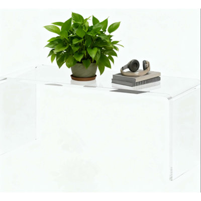 Elegant Acrylic Coffee Table, Modern Waterfall Design For Enhanced Spaciousness And Versatility In Any Living Space