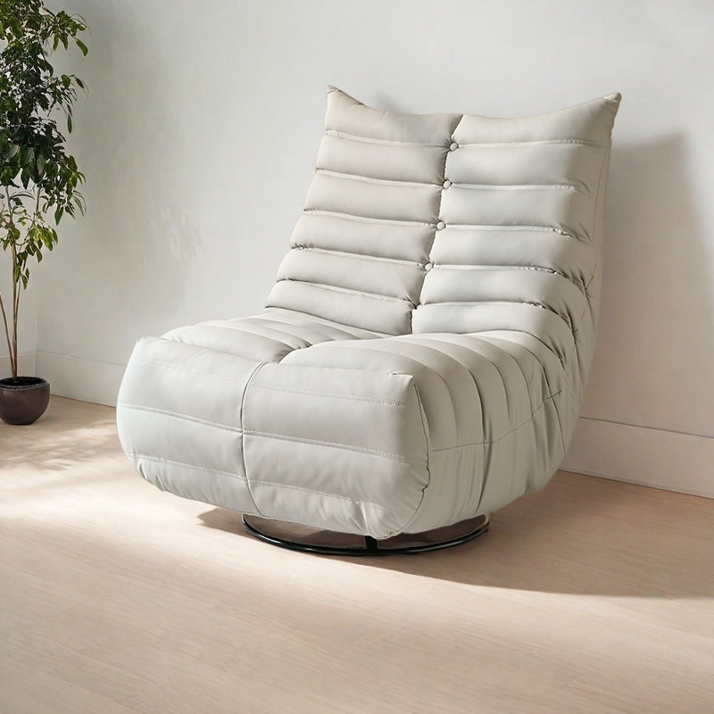 Ergonomic Recliner Adjustable Sit Lie Rotate, Beige