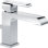 Robinet de salle de bain chromé Ara, robinet de lavabo monotrou pour meuble-lavabo, ensemble de drain à poussoir en métal, chrome