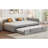 Full Size Upholstered L-Shaped Upholstered Daybed With Twin Size Pop Up Trundle, Gray