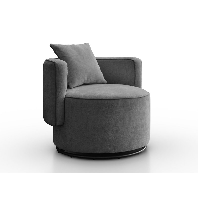 Bernella Upholstered Swivel Armchair, Graphite