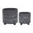 Charmayne Stoneware Ceramic Planter Set with Textured Design and Footed Base - Set of 2-1208997731