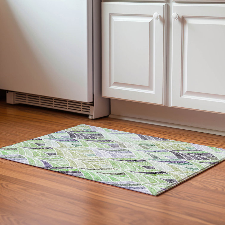 Premium Machine Washable Prisco Green Rug