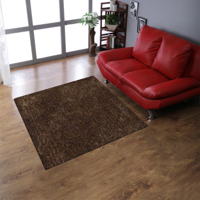 Seekonk Hand Tufted Shag Polyester Eco-Friendly Area Rugs -  Square, Beige Gray Color, Plain Solid Design, High Pile Thick Handmade Anti Skid Area Rugs for Living Room, Bed Room