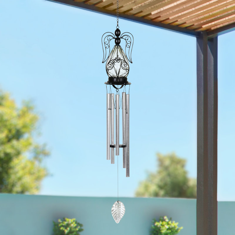 Carillon solaire en verre et métal avec 15 lumières DEL Exhart de 5 po x 48 po Exhart