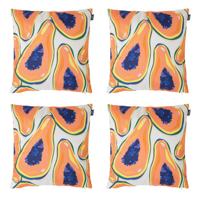 Bean Bag Bazaar Papaya Fruit Print Cushions, Multicoloured
