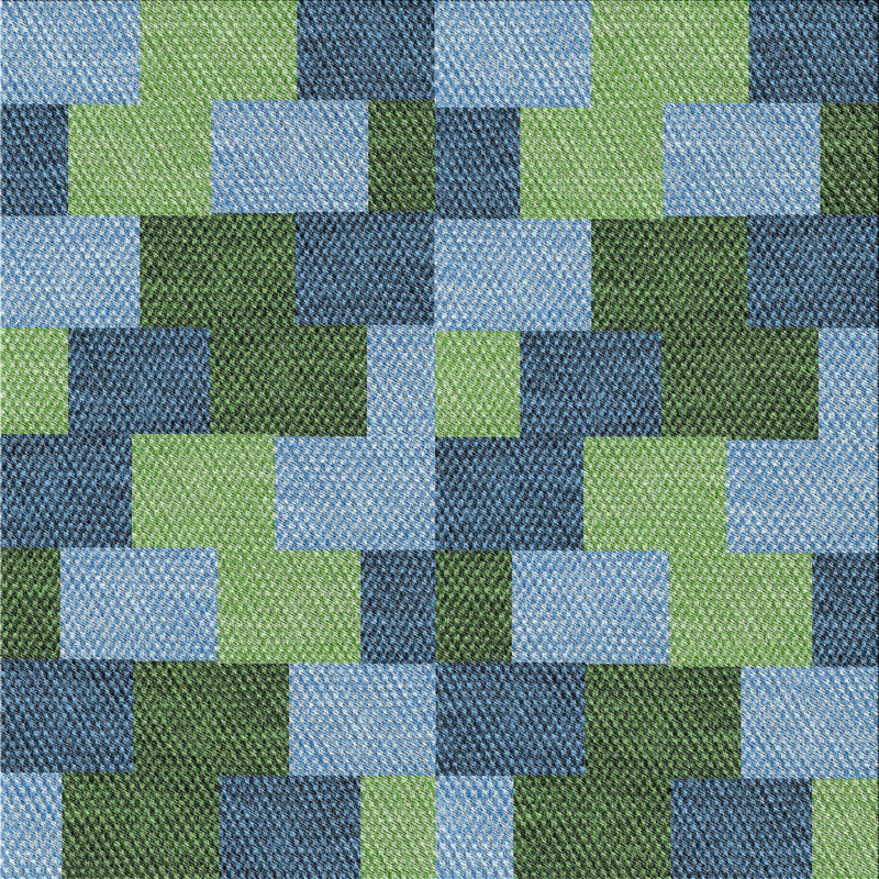 Tapis géométrique vert foncé, Carré 7 pi