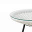 Table d'appoint blanche en rotin Sunburst avec plateau en verre trempé - décor bohème moderne de 17,75 po pour patio, salon ou balcon