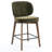 Mid-Century Modern Counter Stool, Fabric Upholstered Barstool with Wingback, Armless Counter Height Bar Stool With Wood Legs, Metal Footrest, For Kitchen Island Bar Counter, Green, Single-124824999-119619504