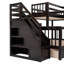 Lit superposé en L avec 3 tiroirs, bureau portable et garde-robe-598334768