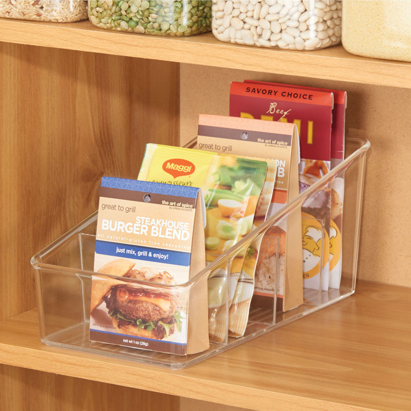 Organisateur de paquets divisé pour le rangement dans la cuisine et le garde-manger - Organisez les sachets et les paquets d'assaisonnement