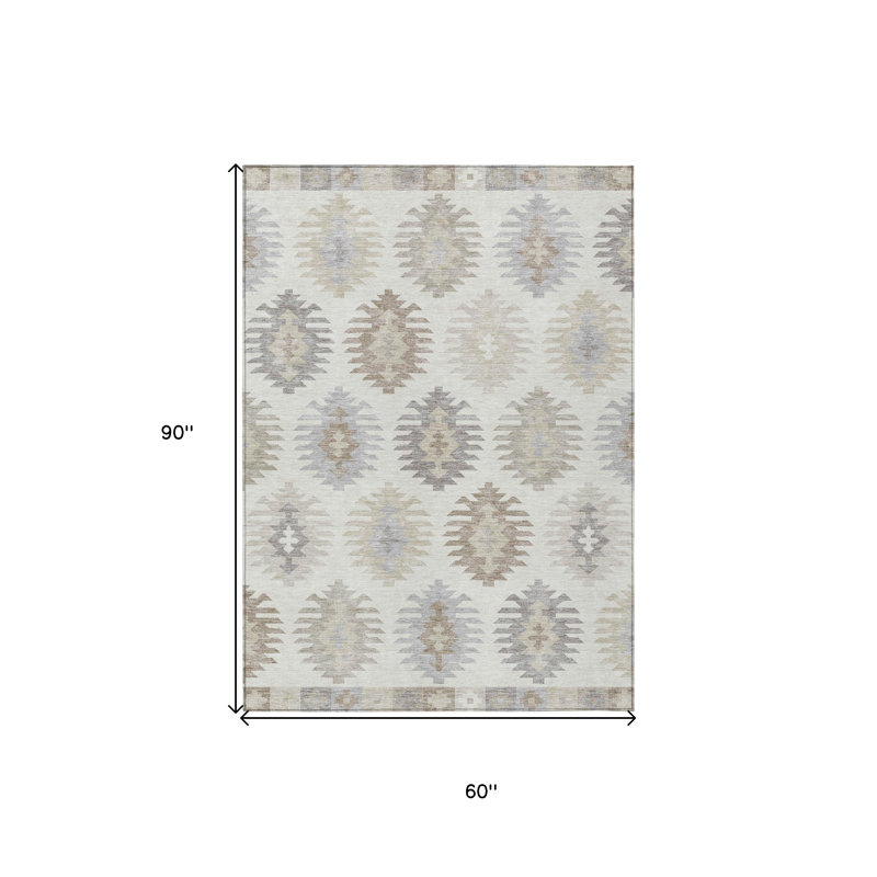 Tapis intérieur / extérieur lavable 5 pi x 8 pi Southwestern