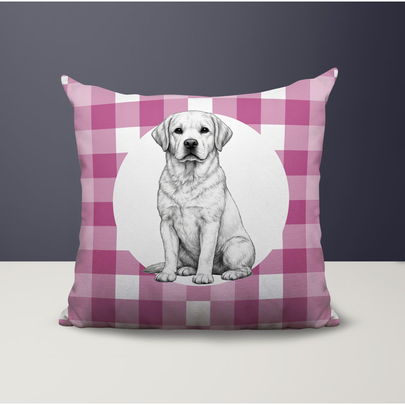 Oreiller réversible intérieur / extérieur Labrador Retriever, 18 x 18, Magenta