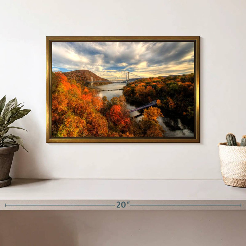 Hudson River, Floating Frame Gold, 13" X 9"