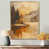 Toile avec cadre flottant or