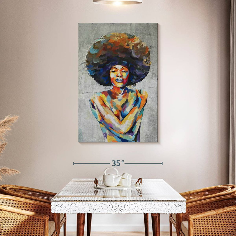Portrait féminin, portrait abstrait, huile sur toile, H 48 po x l 32 po x P 1,25 po