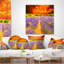 Coussin décoratif à motif floral magnifique champ de lavande et coucher de soleil-30720167-30720170