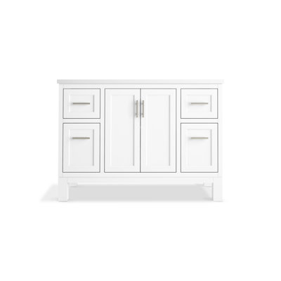 Quo 49'' Wall Mounted Single Bathroom Vanity with Solid Wood Top