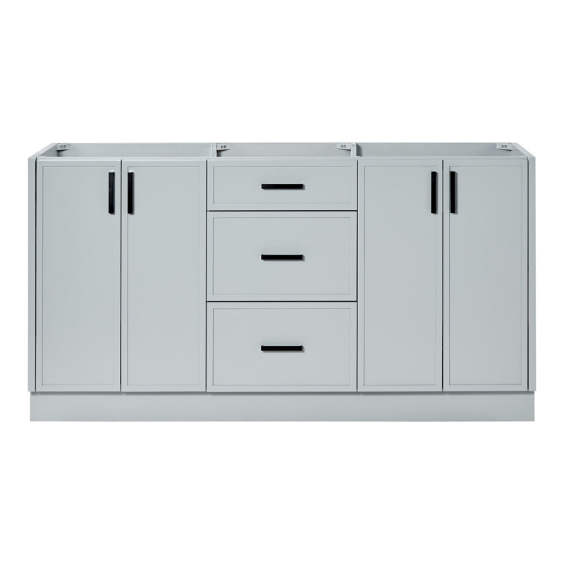 Armoire à double cuve en chêne Ariel Kelley, Gris